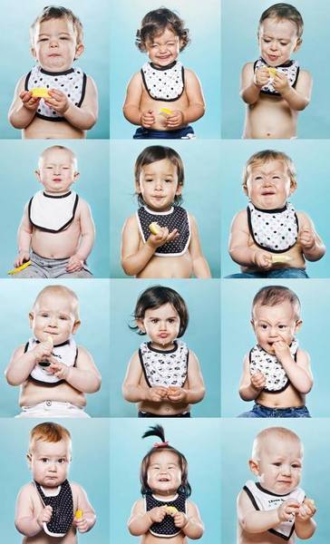 مصور يقوم بألتقاط صور للأطفال أثناء تناولهم الليمون ليظهرون بهذا الشكل !! 